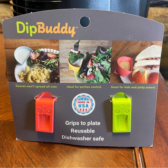 Dip Buddy Side Bowl Clips Holds Ketchup Ranch BBQ Condiments - Picture 2 of 2